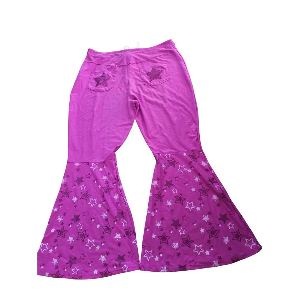 Barbie The Movie Western Cowgirl Costume Vest Flare Pants Set Pink Stars 1X - Picture 4 of 8